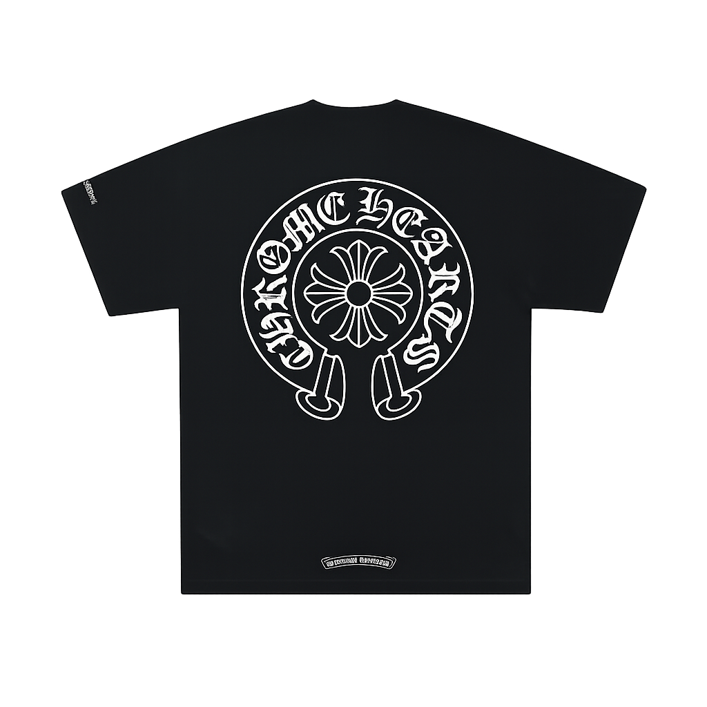 Classic Black Horseshoe Print Tee