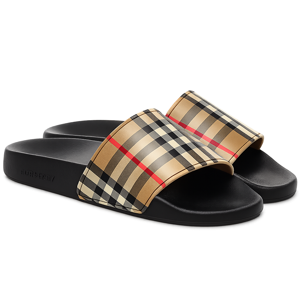 Men's Vintage Plaid Comfort Slide Sandal