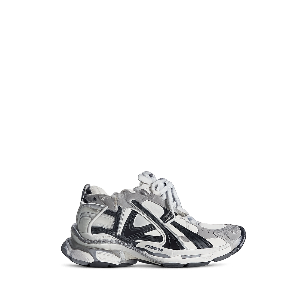 Men's Runner Sneaker in Grey/white/black