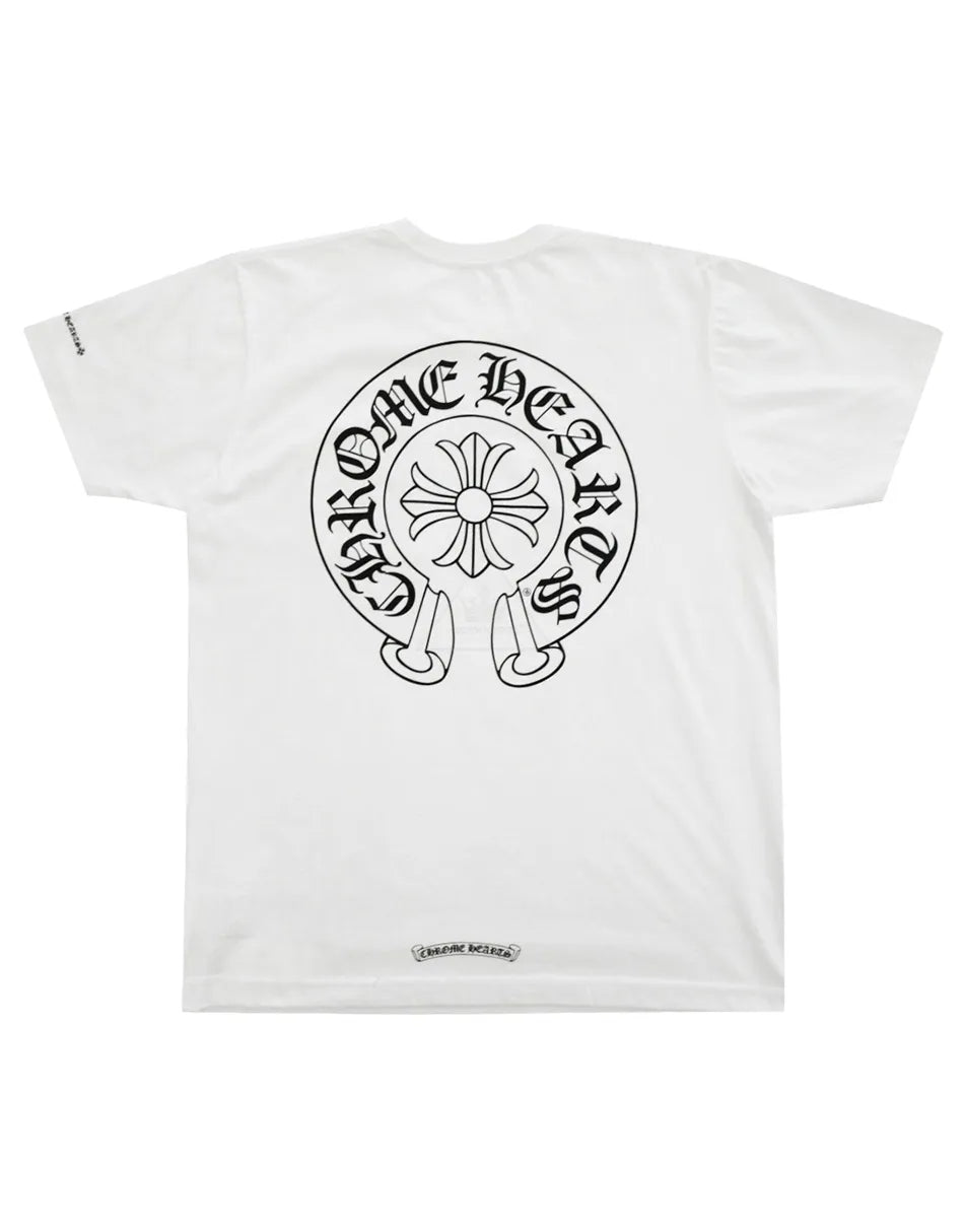 Classic White Horseshoe Print Tee